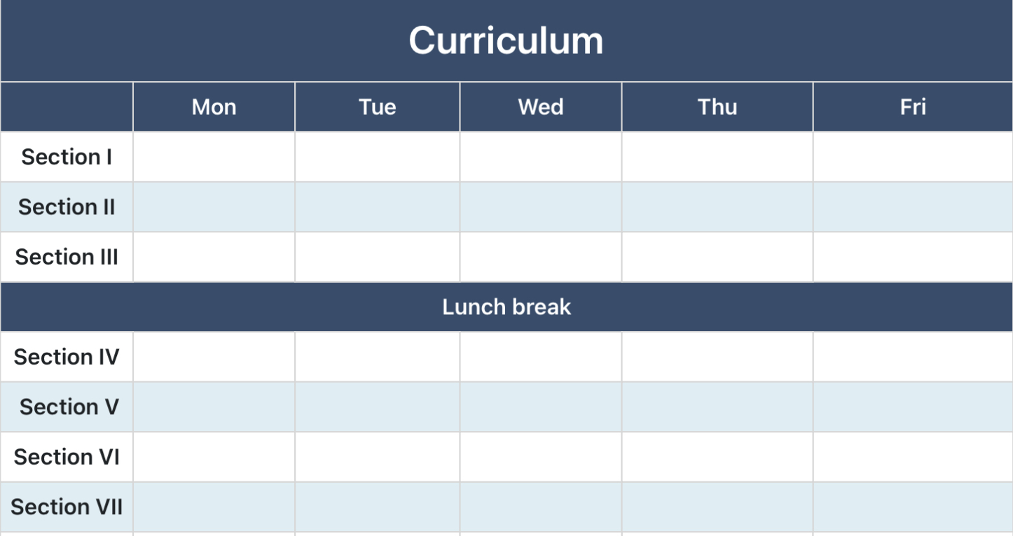 Curriculum 1